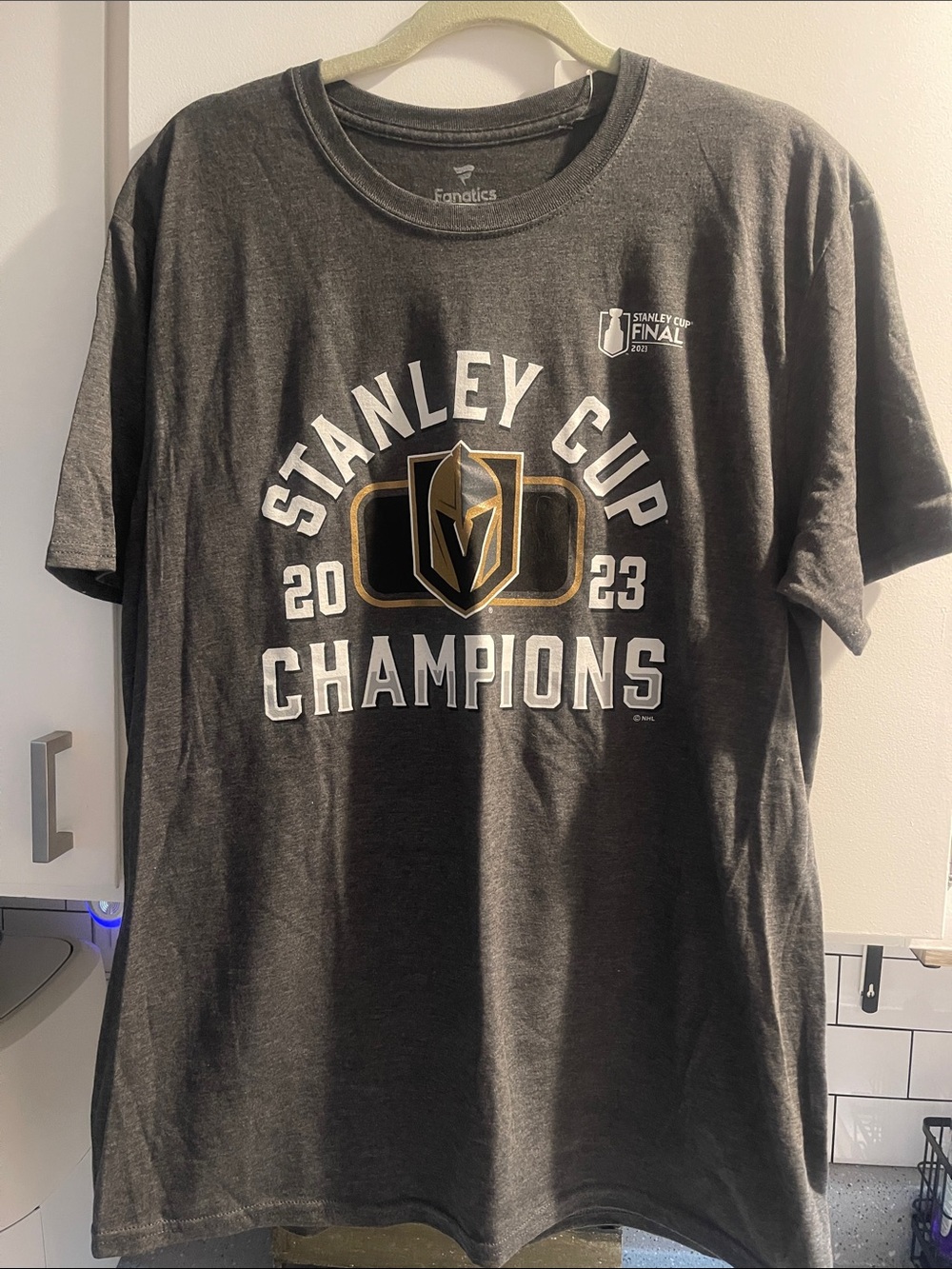 Fanatics Vegas Golden Knights Black and Gold Stanley Cup Champions Tee